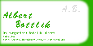 albert bottlik business card